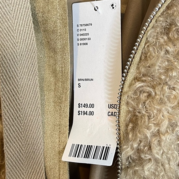 Urban Outfitters Casey Oversized Sherpa Fur Hooded Zip-Up Teddy Jacket size S - Picture 10 of 14